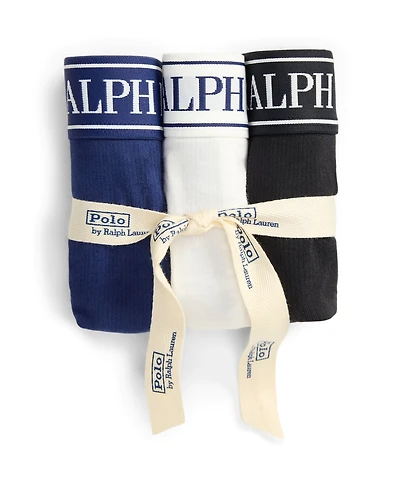 Polo Ralph Lauren Women's High-Waist Ribbed Thong, 3-Pack