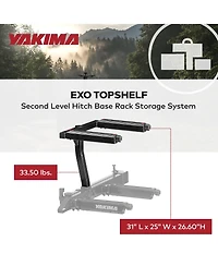 Yakima Exo TopShelf Second Level Hitch Base Rack Storage System with 2 Sks Locks