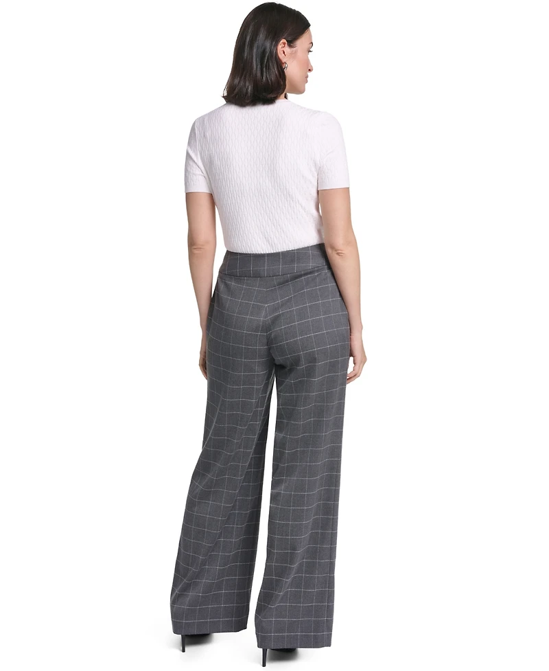 Calvin Klein Women's Whitney Pant High-Rise Wide-Leg Pants
