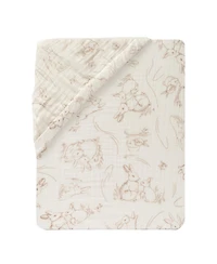 Lambs & Ivy Signature Organic Cotton Muslin Bunny Fitted Crib/Toddler Sheet