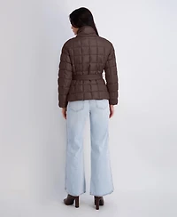 Kensie Women's Quilted Puffer Funnel Neck Jacket