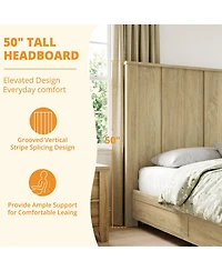 Gaomon Wood Panel Platform Bed Frame with Slat Support System