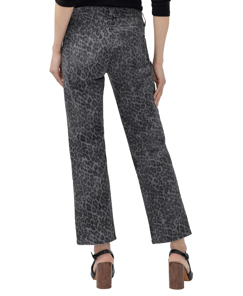 Silver Jeans Co. Women's Chelsea Straight Low-Rise Leopard-Print