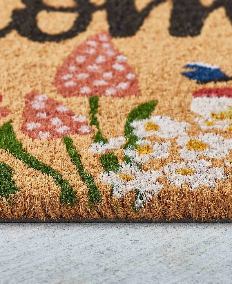 Vcny Home Home Floral Outdoor Coir Doormat, 18" x 30"
