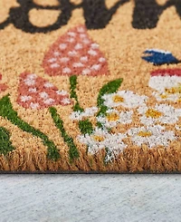 Vcny Home Home Floral Outdoor Coir Doormat, 18" x 30"