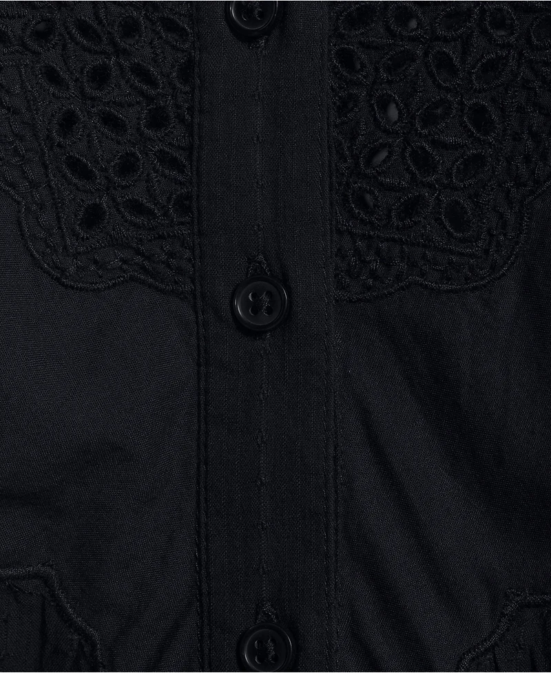 Lands' End Plus Sleeveless Eyelet Pullover Top