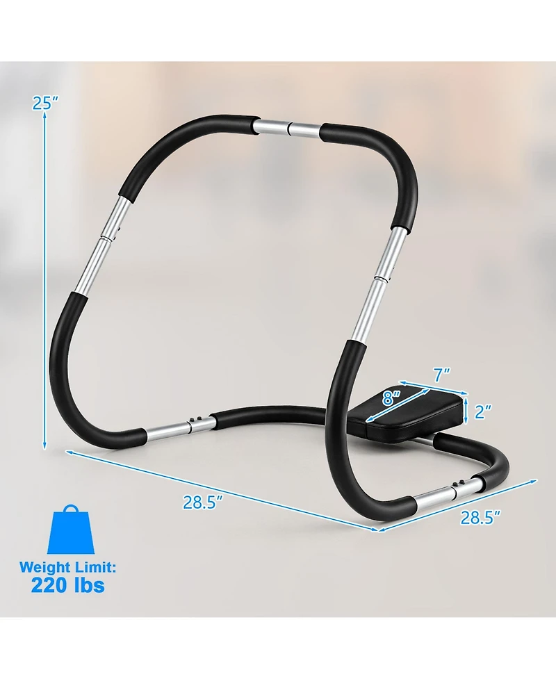 Gymax Portable Ab Trainer Fitness Crunch Workout Exerciser with Headrest Home Office Gym