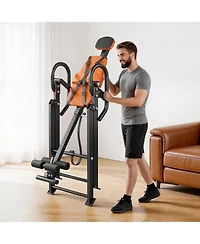 Sugift Heavy Duty Inversion Table with Dual-Roller Ankle Lock and Adjustable Tether Strap 300 Lbs