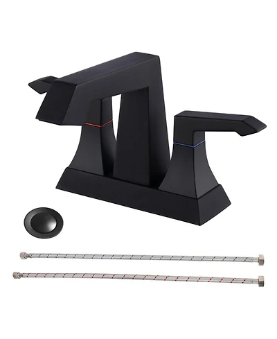 Phying 2-Handle Bathroom Faucet Heavy Duty Deck Mounted Lavatory Sink Faucet Modern Style Basin Mixer Tap for Bathroom Vanity