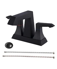 Phying 2-Handle Bathroom Faucet Heavy Duty Deck Mounted Lavatory Sink Faucet Modern Style Basin Mixer Tap for Bathroom Vanity