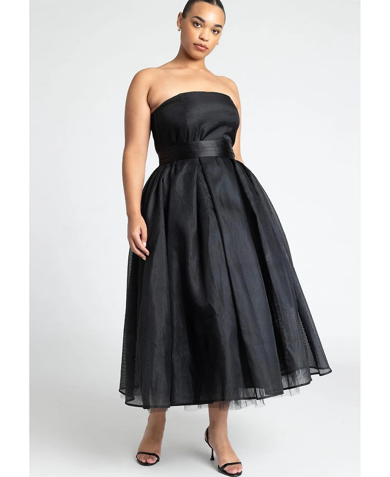 Eloquii Women's Plus Strapless Crinoline Dress
