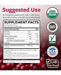 Pure Co Cranberry Soft Chews, 50:1 Cranberry Extract