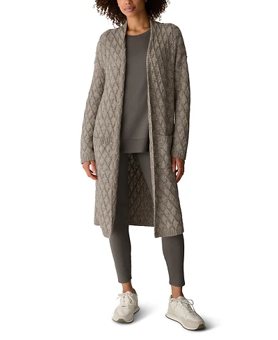 Eileen Fisher Women's Peruvian Cotton-Blend Boucle Fluff Long Cardigan Long-Sleeve High-Collar