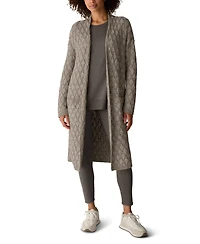 Eileen Fisher Women's Peruvian Cotton-Blend Boucle Fluff Long Cardigan Long-Sleeve High-Collar