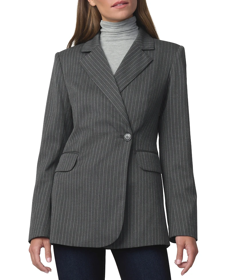 Joe's Jeans Women's Mecah Pinstripe Polyester/Wool-Blend Unlined Blazer