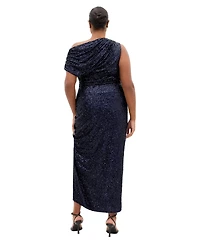 City Chic Plus Sequin Star Off Shoulder Maxi Dress