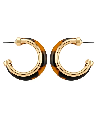 Guess Gold-Tone Tortoise Hoop Earrings