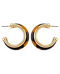 Guess Gold-Tone Tortoise Hoop Earrings