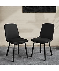 Decksplore Modern Pu Leather Dining Room Chairs Sturdy Metal Legs with Upholstered for Kitchen Living Accent Side