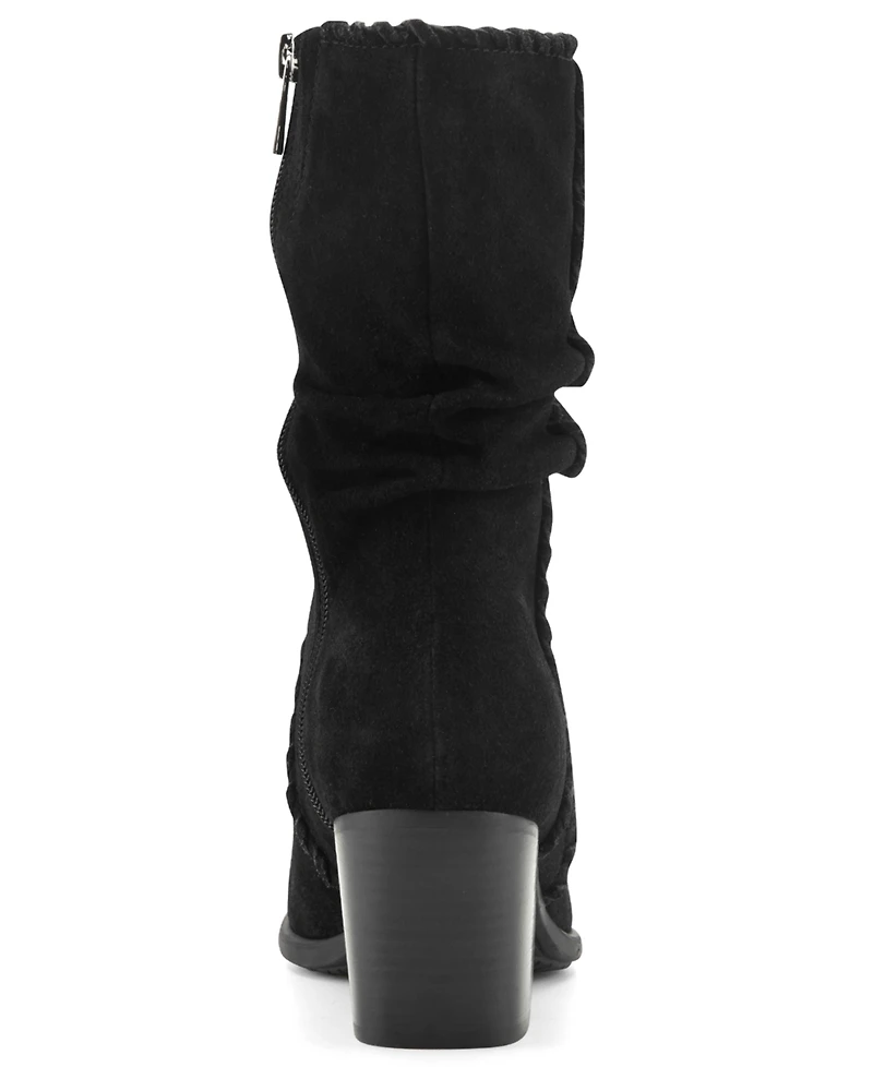 Earth Women's Venla Suede Slouch Whipstitch Block Heel Boots