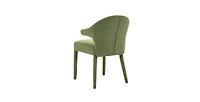 Flynama Set of 2 Boucle Fabric Hug Chairs with Armrests, Upholstered Accent Dining Chairs