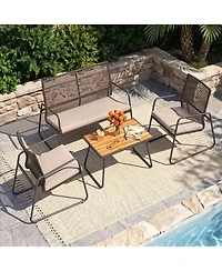 Gymax 8Piece Patio Furniture Set Pe Wicker Rattan Conversation Set with Zippered Cushions