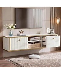 Tribesigns Floating Tv Stand with 2 Drawers,Wall Mounted Media Console