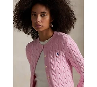 Polo Ralph Lauren Women's Cable-Knit Cotton Crewneck Cardigan Sweater