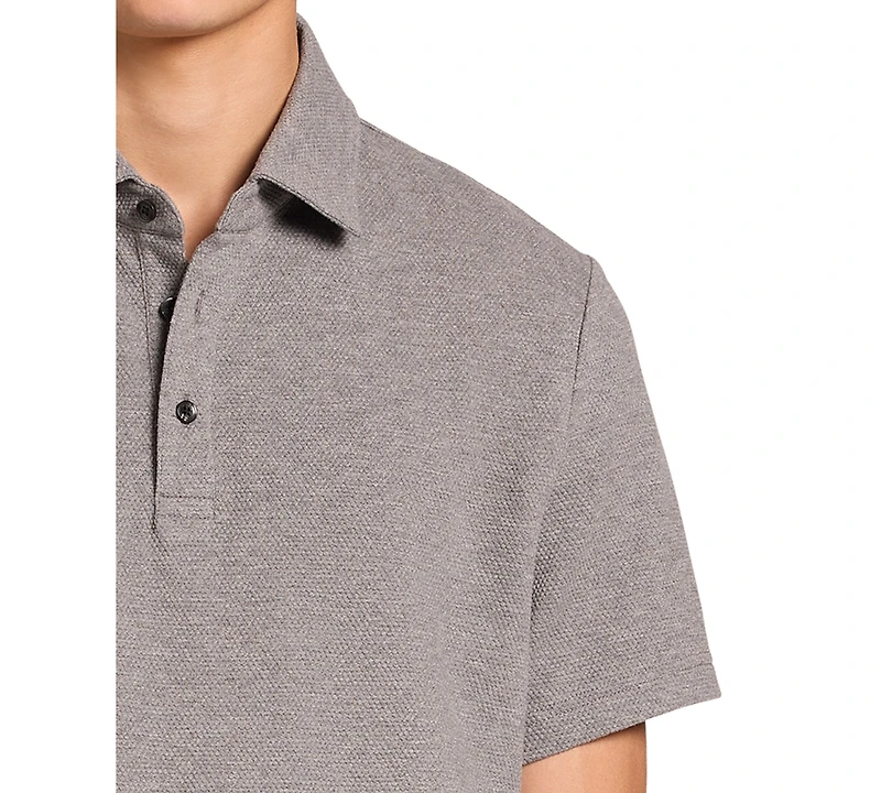 Michael Kors Men's Short Sleeve Bubble Knit Polo Shirt