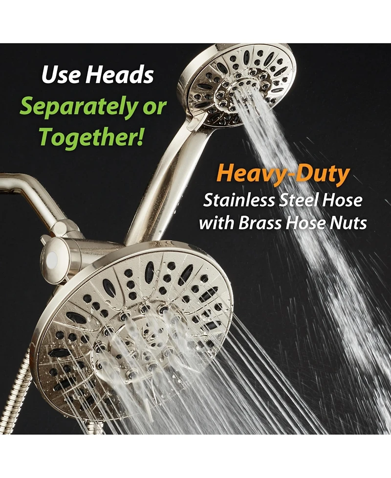 Cyqbd 7" Rainfall Shower Head with Hand Held Combo 3-Way 2.5 Gallons