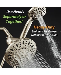 Cyqbd 7" Rainfall Shower Head with Hand Held Combo 3-Way 2.5 Gallons