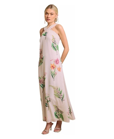 Oasis Women's Halter Neck Floral Maxi Dress