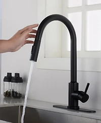 Thirtypeachy Touch Pull-Down Kitchen Faucet, Single Handle High Arc with 360degree(s) Swivel Sprayer