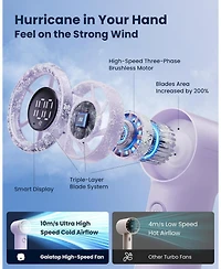 Gaiatop Mini Portable Handheld Fan, 15h Max Runtime Personal Turbo Fans Pocket Size, High Speed 1-100 Adjustable Small Hand Fan