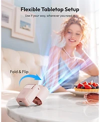Gaiatop Mini Portable Handheld Fan, 6-Speed Turbo Cooling, Max 15 Hrs Rechargeable Personal Pocket Fan, 3-in-1 Foldable Small Hand Fans for Outdoor