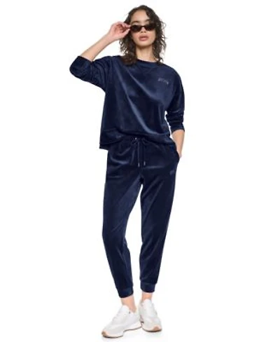 Womens Rhinestone Velour Set