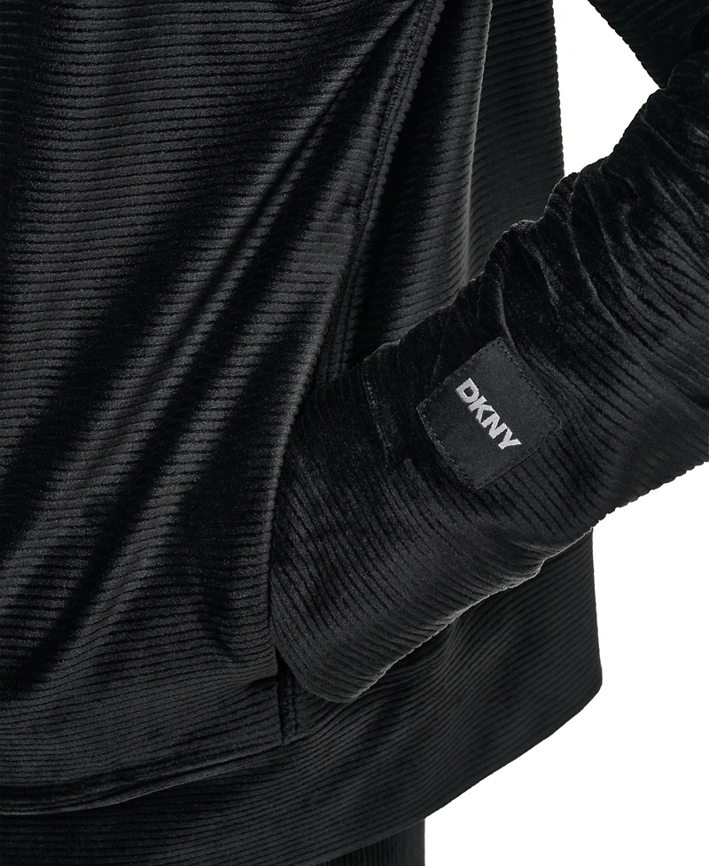 Dkny Sport Women's Full Zip Velour Hoodie