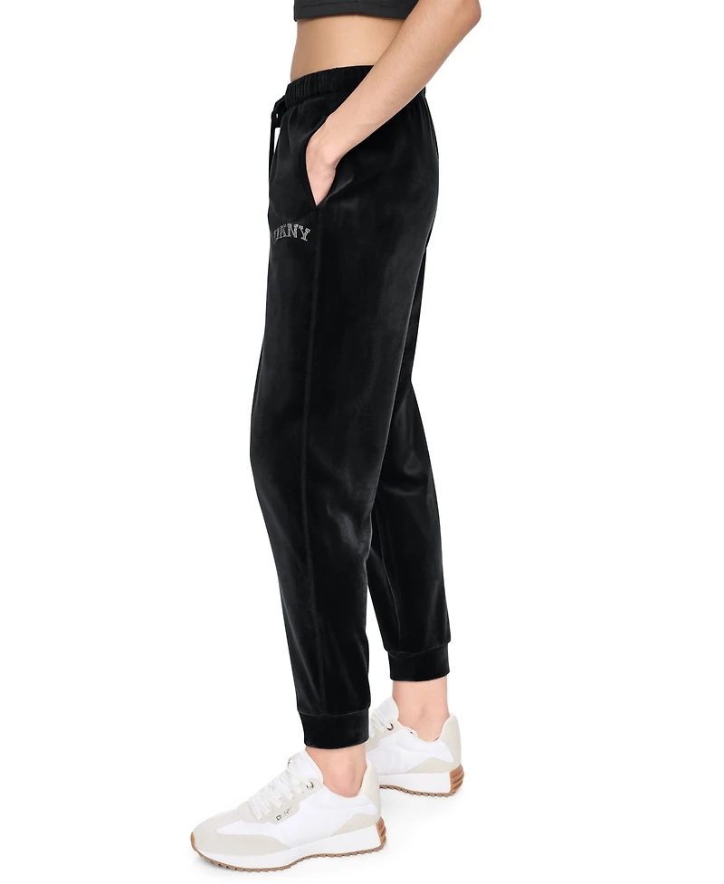 Dkny Sport Women's Mid-Rise Varsity Rhinestone Logo Jogger