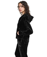 Dkny Sport Women's Velour High-Low Hem Zip Hoodie