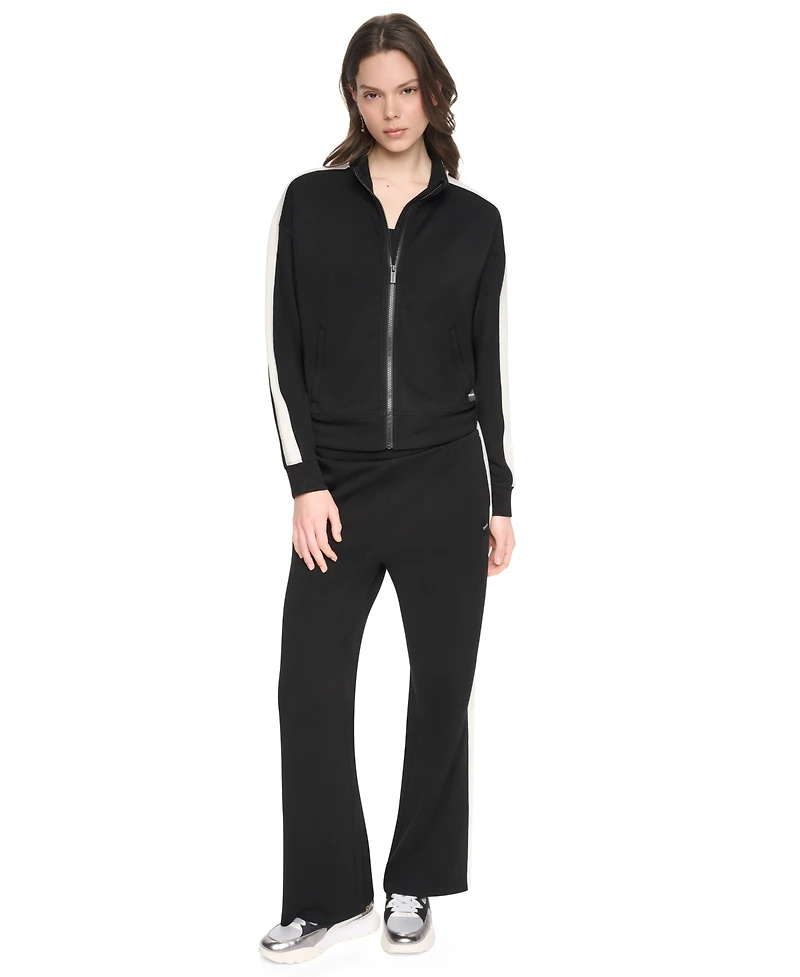 Dkny Sport Women's Side Stripe Scuba Full Zip Jacket