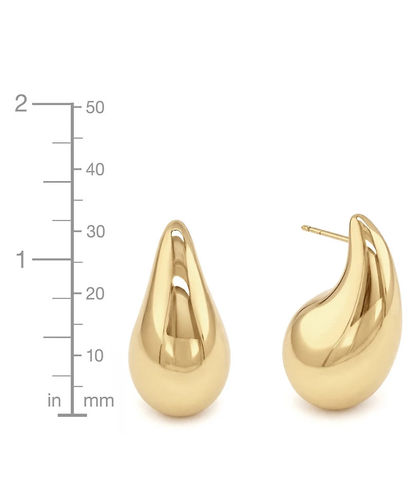 And Now This 18K Gold Plated or Silver Large Teardop Stud Earrings