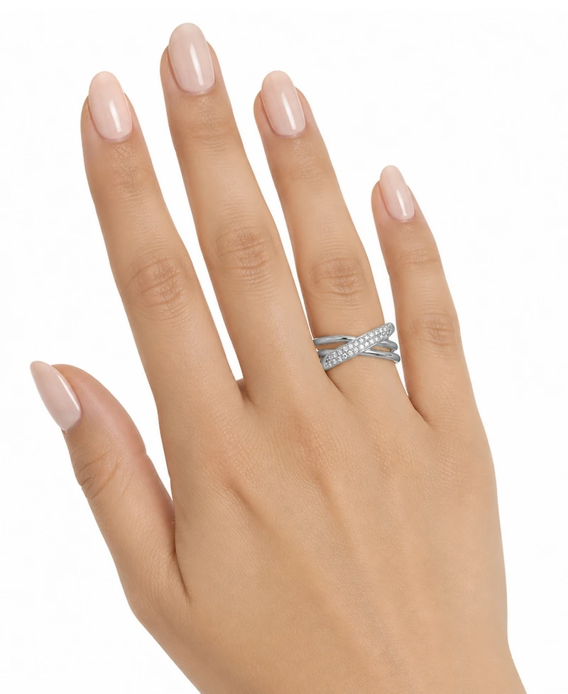 And Now This Cubic Zirconia Criss Cross Ring
