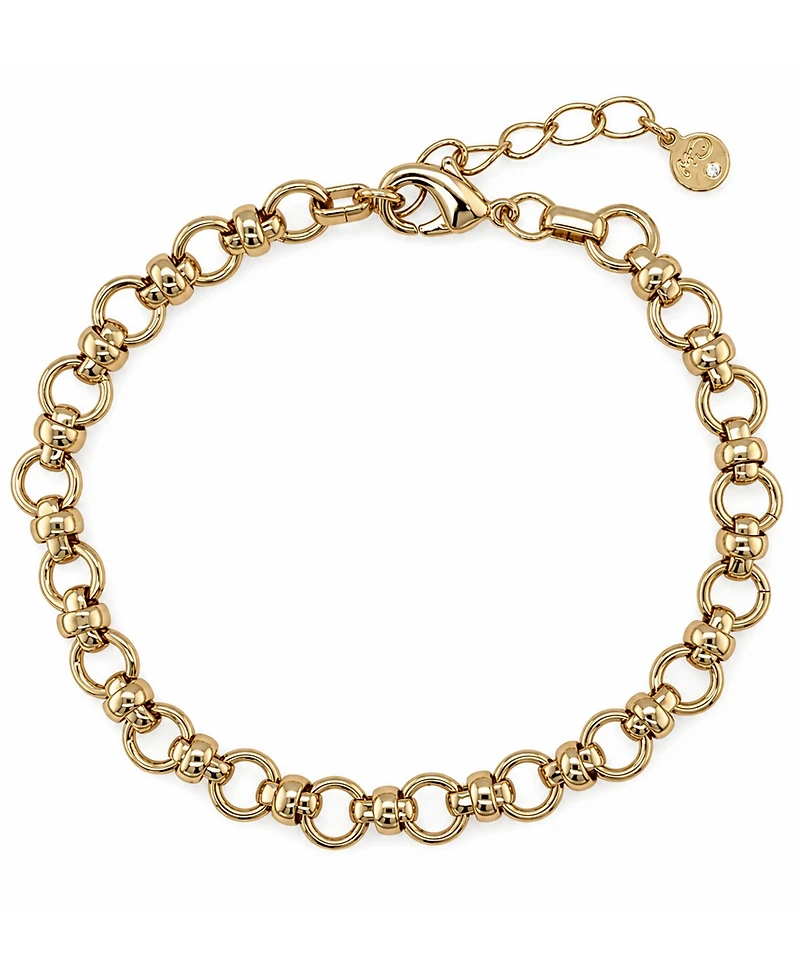 And Now This Fine Silver-Plated or 18K Gold-Plated Circle Link Bracelet