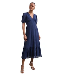 Finery London Women's Loretta V-Neck Georgette Midi Dress