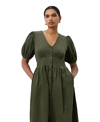 Finery London Women's Arlow Short Sleeve V-Neck Midi Tea Dress