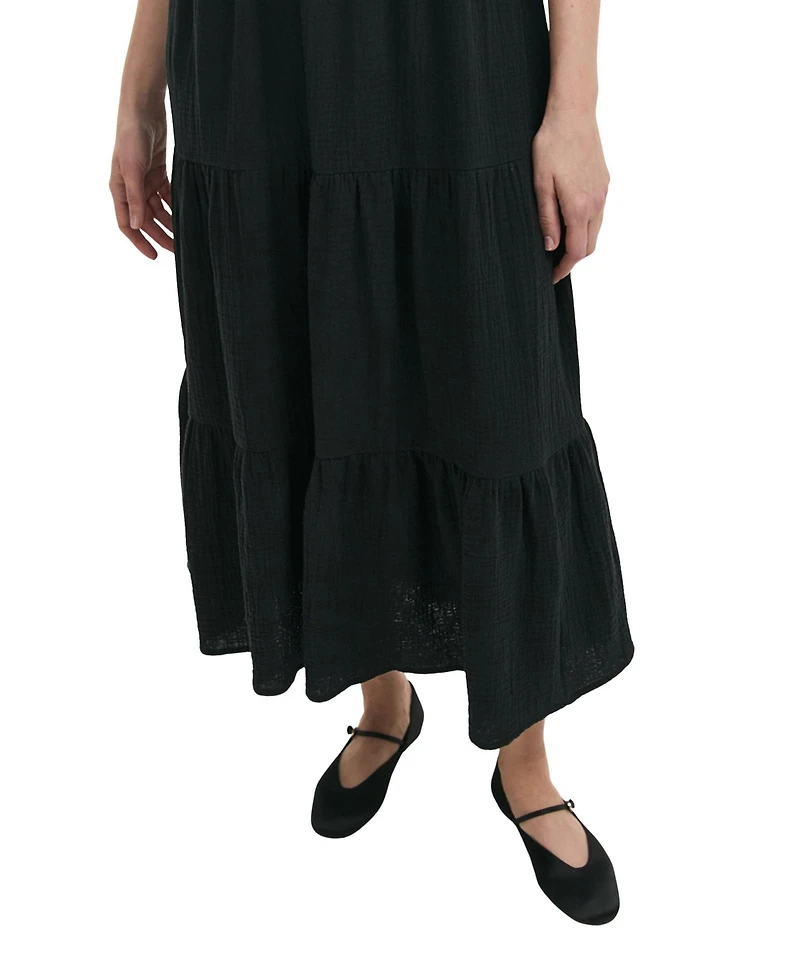Finery London Women's Emmie Cotton Strappy Midi Tiered Dress
