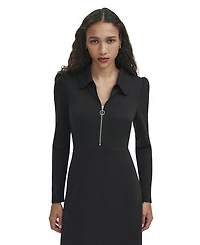 Finery London Women's Elvira Ponte Jersey Zip Front Midi Dress