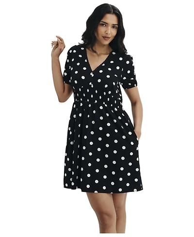 Finery London Women's Meadow Polka Dot Cotton Short Dress