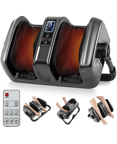 Ecooso Foot and Calf Massager with Heat Shiatsu Deep Kneading Rolling Smart Electric Leg Massager