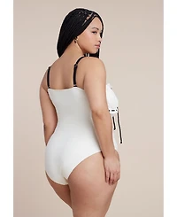 Eloquii Plus Ruched Bandeau One Piece